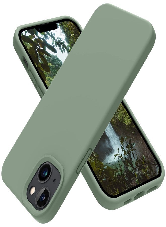 OTOFLY Designed for iPhone 14 Case, Silicone Shockproof Slim Thin Phone Case for iPhone 14 6.1 inch (Calke Green) - Image 1