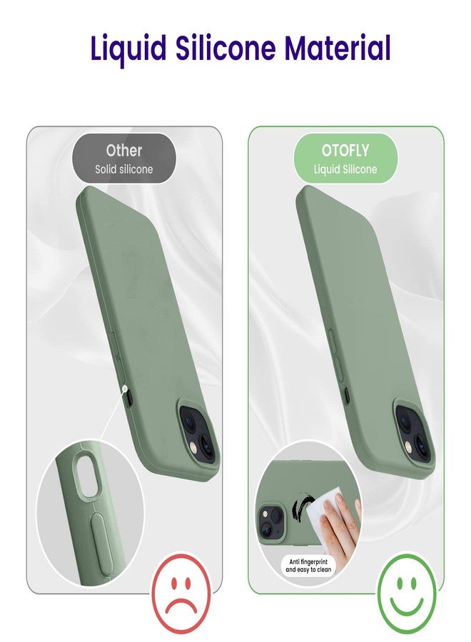 OTOFLY Designed for iPhone 14 Case, Silicone Shockproof Slim Thin Phone Case for iPhone 14 6.1 inch (Calke Green) - Image 4