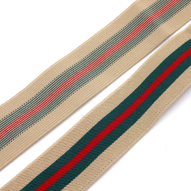 Soul-Calming Fabric Cufflinks Men Women Blazer Sleeve Bands Rice red and green stripes 