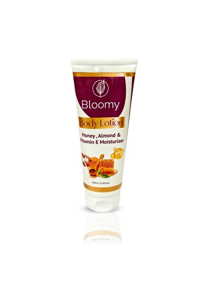 BLOOMY Honey & Almond Body Lotion - 200ML With Vitamin E & Natural Oils Deep Moisturizing Body Lotion for Men & Women | Non-Sticky, Fast Absorbing | Smooth, Glowing Skin - Image 1