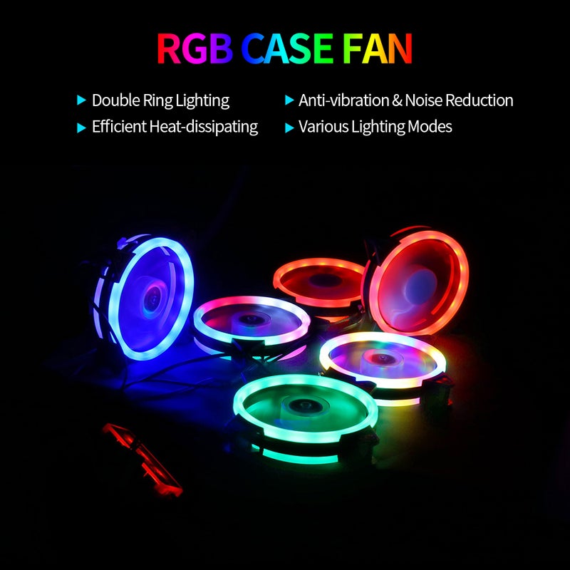 مروحة غلاف RGB 120 مم - مروحات تبريد للشاسيه - مبرد كمبيوتر - محامل هيدروليكية / مضادة للاهتزاز / تبديد حراري فعال - Image 4
