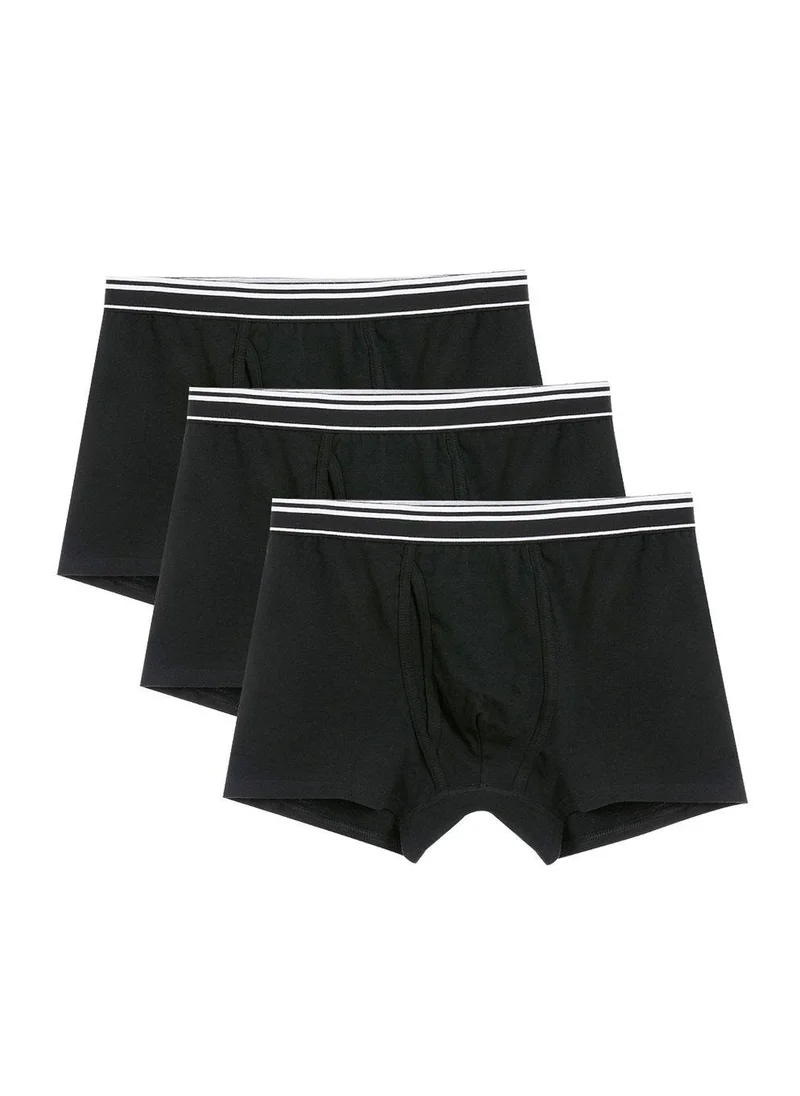 GIORDANO Men's Jersey Trunks - 3-Pack, Cotton Spandex, Jacquard Waistband