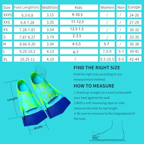 Fanwill Kids Swim Fins,Short Comfortable Flippers for Lap Swimming and Training for Children,Girls,Boys (S) - Image 4