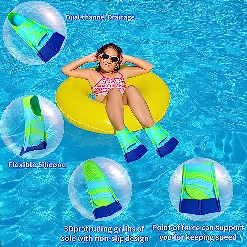 Fanwill Kids Swim Fins,Short Comfortable Flippers for Lap Swimming and Training for Children,Girls,Boys (S) - Image 3