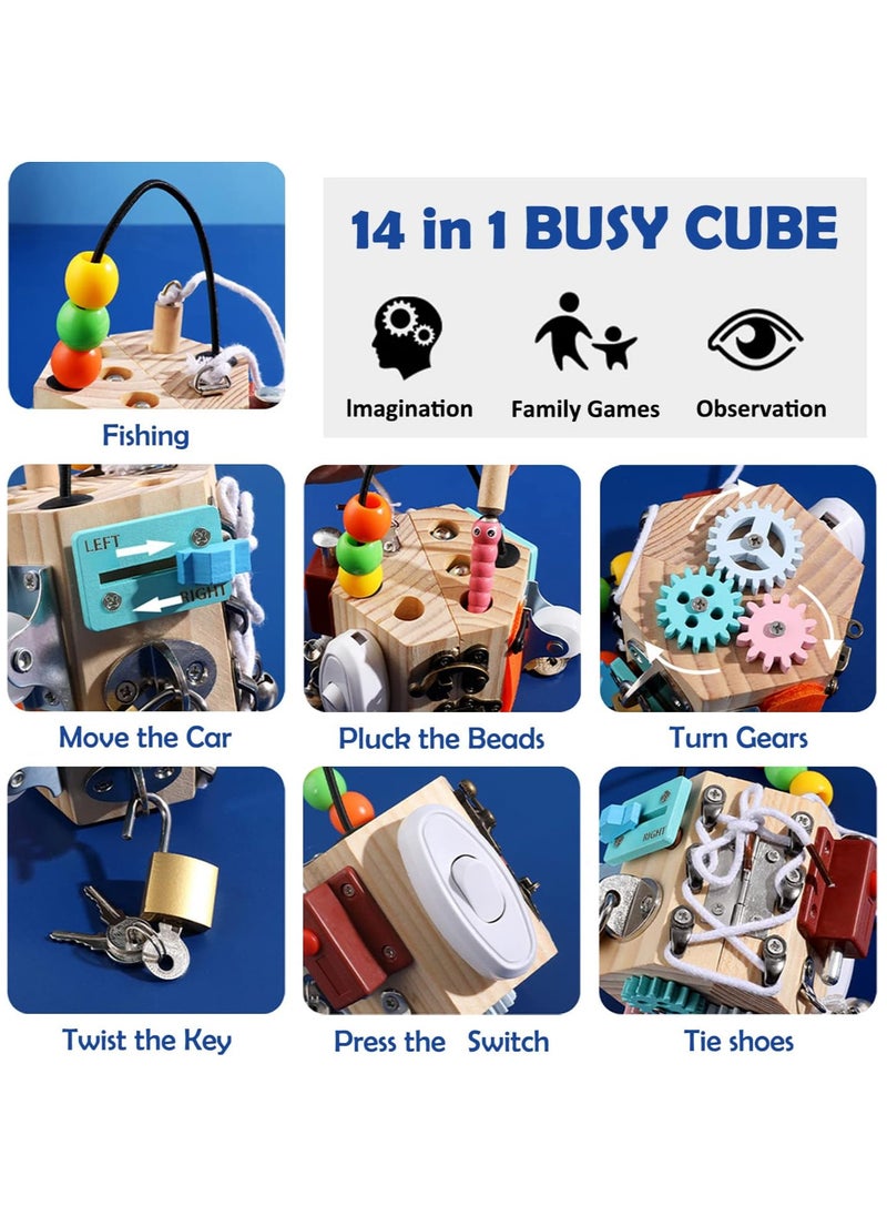 YelaJoy Busy Cube Busy Board for Kids Sensory Busy Board Travel Toy for Toddlers 1 2 3 Years Old Develop Fine Motor Skills Toys Educational Learning Montessori Toys for Babies 12-18 Month  - Image 5