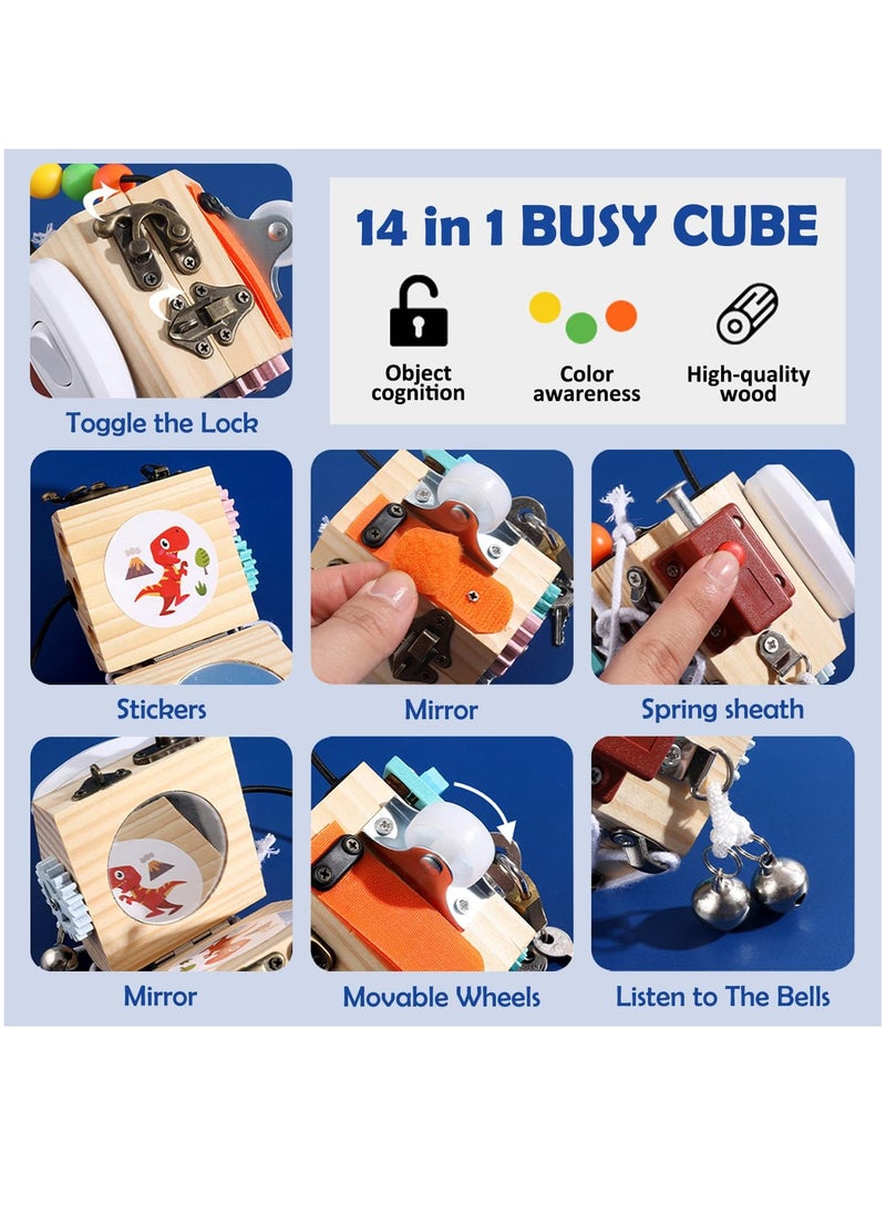 YelaJoy Busy Cube Busy Board for Kids Sensory Busy Board Travel Toy for Toddlers 1 2 3 Years Old Develop Fine Motor Skills Toys Educational Learning Montessori Toys for Babies 12-18 Month  - Image 4