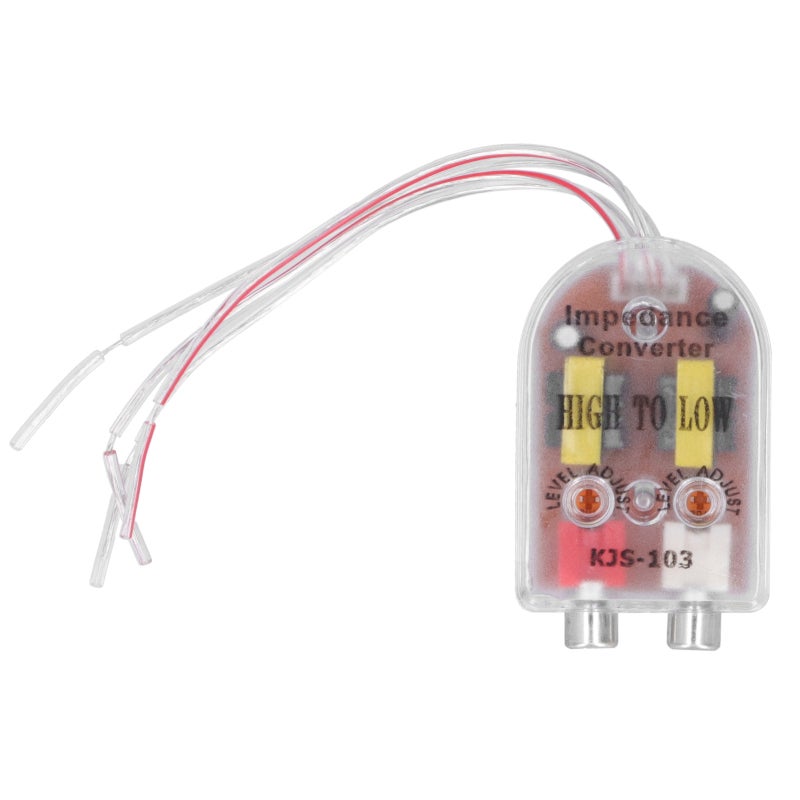 Audio Impedance Converter: High-quality Plastic And Metal Construction, Gold-plated RCA Tip - Easy Wiring Diagram Label, Car Stereo Converter for Auto Audio Amplifier Installation Without RCA Jacks - Image 1