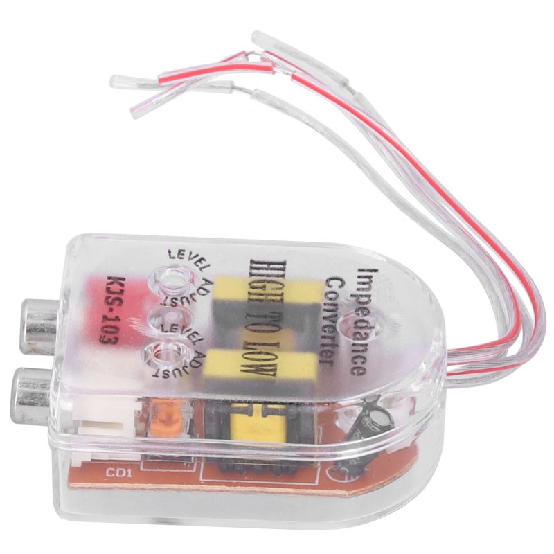 Audio Impedance Converter: High-quality Plastic And Metal Construction, Gold-plated RCA Tip - Easy Wiring Diagram Label, Car Stereo Converter for Auto Audio Amplifier Installation Without RCA Jacks - Image 5