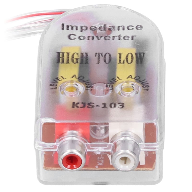 Audio Impedance Converter: High-quality Plastic And Metal Construction, Gold-plated RCA Tip - Easy Wiring Diagram Label, Car Stereo Converter for Auto Audio Amplifier Installation Without RCA Jacks - Image 2