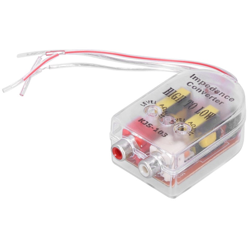 Audio Impedance Converter: High-quality Plastic And Metal Construction, Gold-plated RCA Tip - Easy Wiring Diagram Label, Car Stereo Converter for Auto Audio Amplifier Installation Without RCA Jacks - Image 4