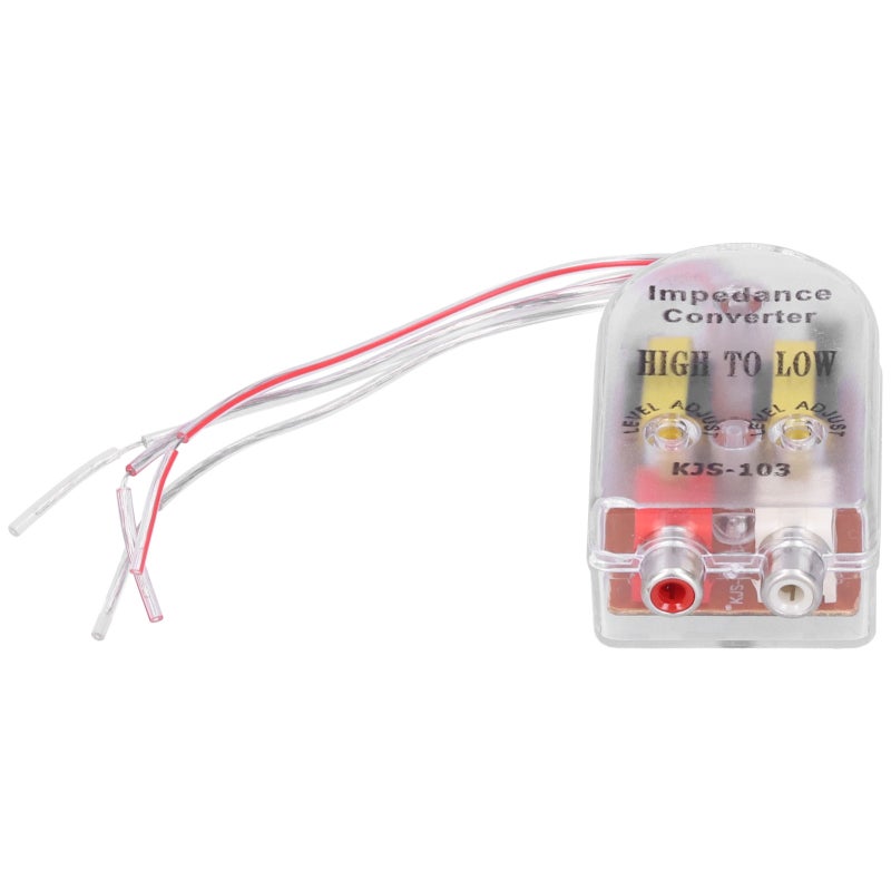 Audio Impedance Converter: High-quality Plastic And Metal Construction, Gold-plated RCA Tip - Easy Wiring Diagram Label, Car Stereo Converter for Auto Audio Amplifier Installation Without RCA Jacks - Image 3