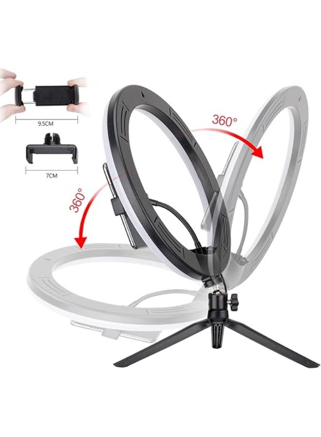 Ring Light with Tripod & Phone Holder – 10" LED Selfie Light, 3 Lighting Modes, 10 Brightness Levels, Bluetooth Remote, Ideal for Makeup, Vlogs & Live Streaming - Image 4