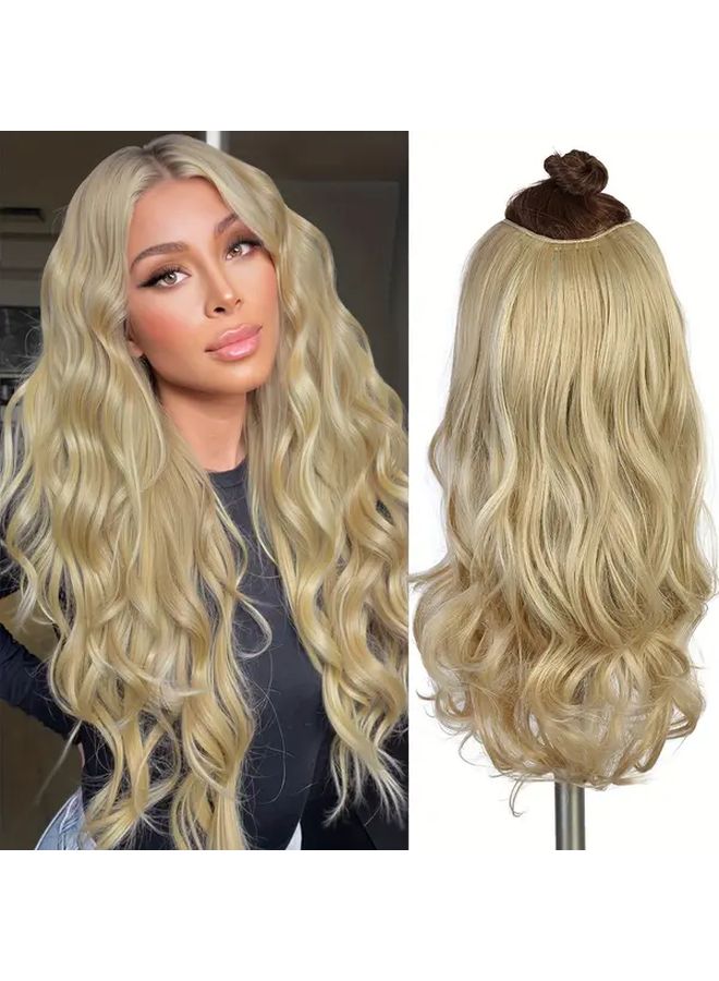 داكن براون 18 بوصة ملحقات الشعر المموج الجسمي مع 5 مشابك غير مرئية على شكل حرف V - Image 1