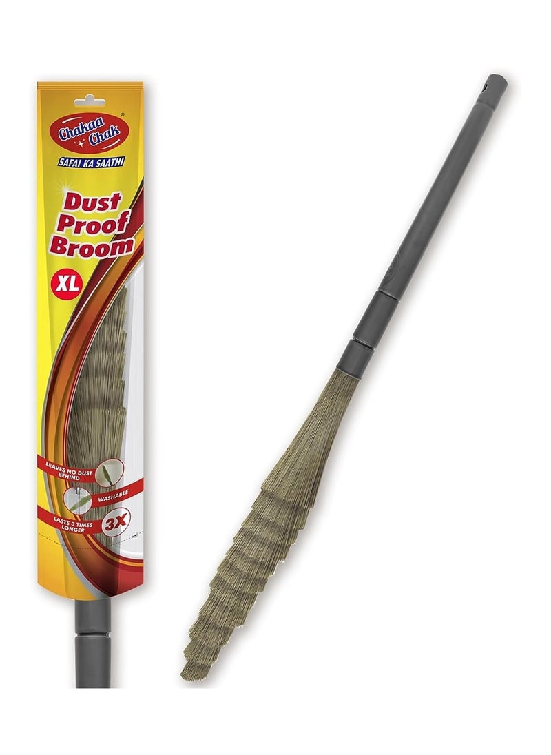 Chakaachak Indian Style Non Dust Broom for Indoor Sweeping, Extra Large | Made with Flagged Fibres | Washable and Durable