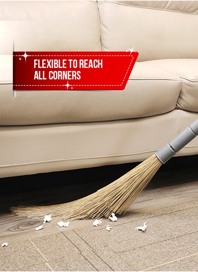 Chakaachak Indian Style Non Dust Broom for Indoor Sweeping, Extra Large | Made with Flagged Fibres | Washable and Durable