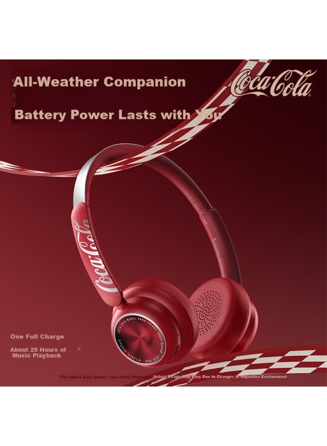 Coca-cola T26 Retro Over-ear Bluetooth Wireless Metal Headphones Long Battery Life Trendy Sports Fashion Metal Influencer Stylish Star Latest Model - Image 3