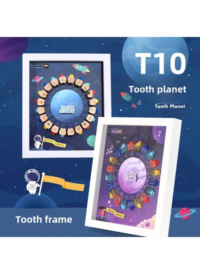 Baby Teeth Storage Box Children's Baby Teeth Commemorative Box Boys And Girls Teeth Hair Hair Baby Baby Teeth Collection Box-Color:The Little Prince Photo Frame-blue Transparent-wood White Frame-high-end Gift Box  - Image 5