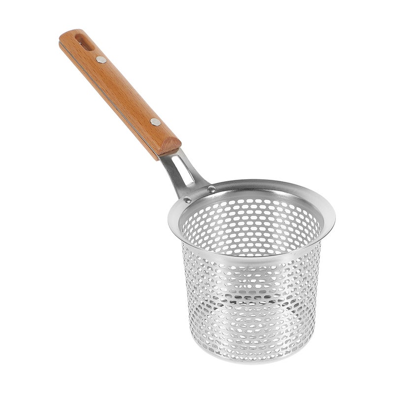 Spaghetti Strainer Spoon Stainless Steel Food Strainer Handle Noodle Basket - Image 1