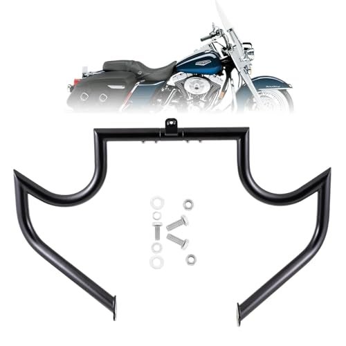 Kinglemc Crash Bar Engine Guard Highway Bar for Harley Davidson Touring Road King Street Glide Electra Glide CVO and Trike Models 97-08 (Mustache Black) - Image 1