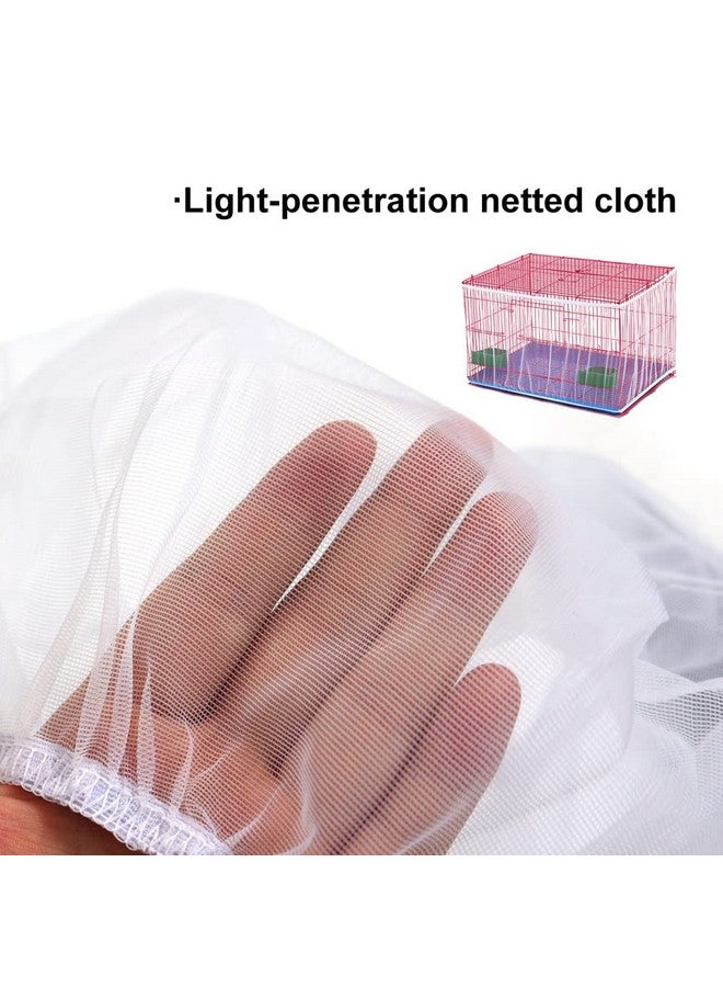 Chihutown Chihutown Soft Airy Bird Cage Net Cover, Bird Cage Seed Catcher, Skirt Guard Gauze Bird Cage Mesh Netting for Round Square Cages, Reuseable (White, L)  - Image 5