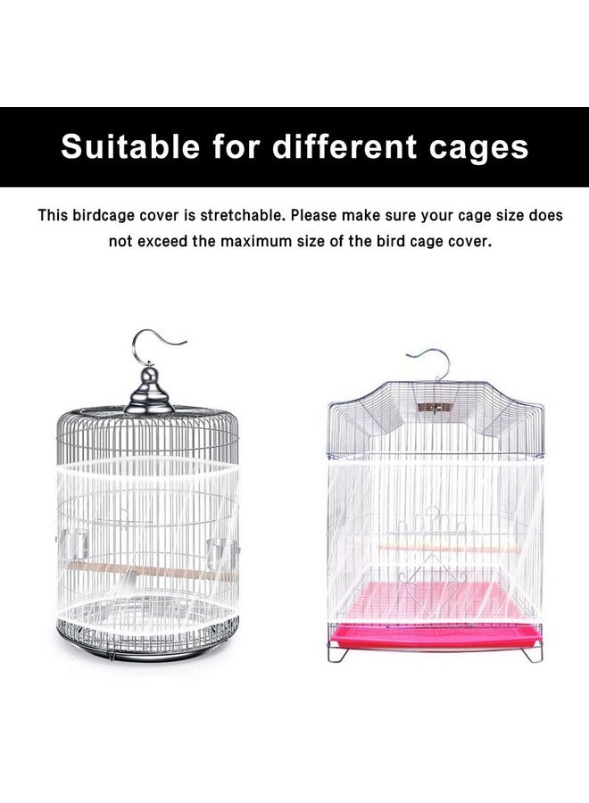 Chihutown Chihutown Soft Airy Bird Cage Net Cover, Bird Cage Seed Catcher, Skirt Guard Gauze Bird Cage Mesh Netting for Round Square Cages, Reuseable (White, L)  - Image 3