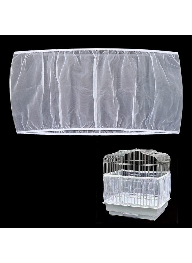 Chihutown Chihutown Soft Airy Bird Cage Net Cover, Bird Cage Seed Catcher, Skirt Guard Gauze Bird Cage Mesh Netting for Round Square Cages, Reuseable (White, L)  - Image 1