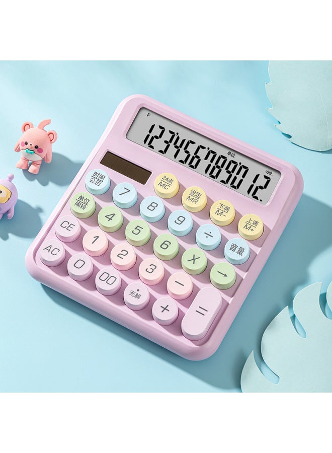 Large Button Calculator Dual Power Accounting 12-bit Voice Computer Real Pronunciation Financial Office Supplies - Image 1