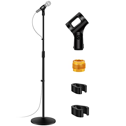 InnoGear Mic Stand, 2 Pack Microphone Stand Floor Detachable Boom Mic Arm Stands with Weighted Base, Height Adjustable from 34" to 60" for Blue Yeti HyperX QuadCast Shure SM58 Samson Q2U Fifine K669B - Image 1