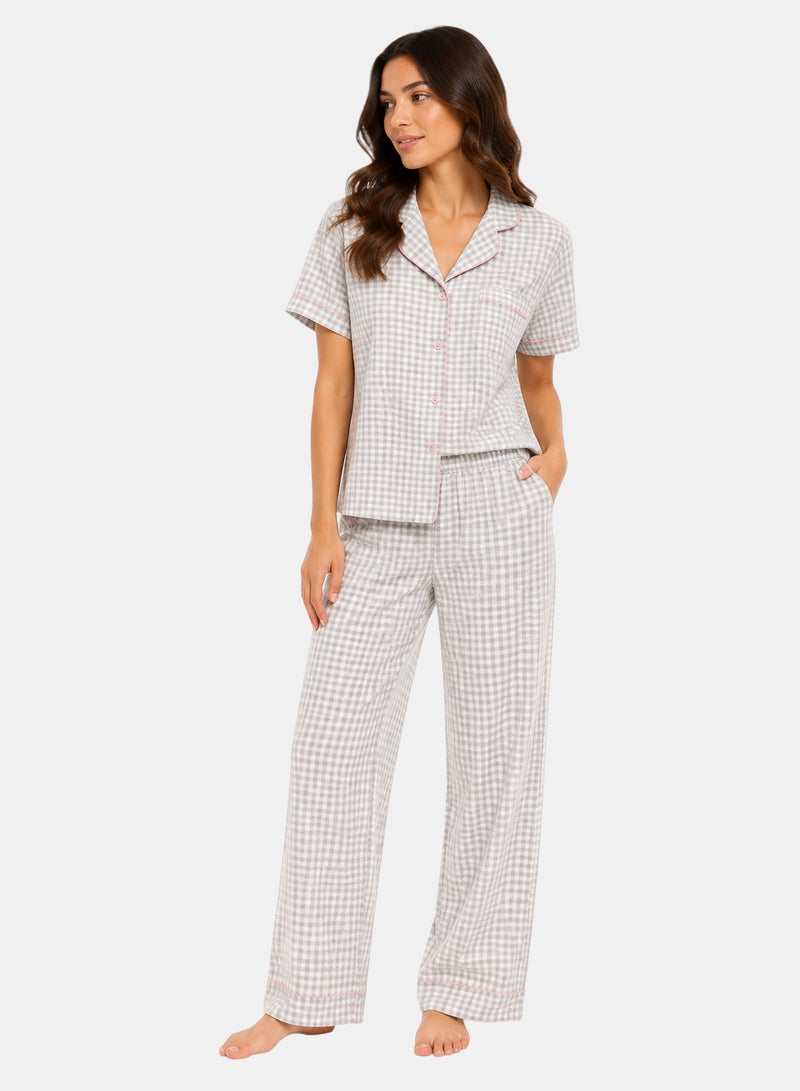 Clue Printed Piped Pajama - Image 1