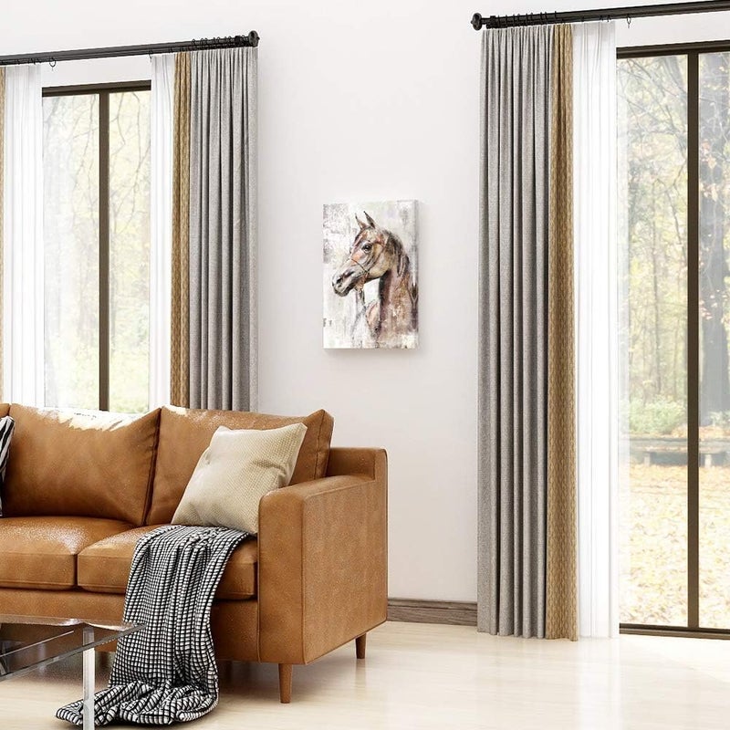 lamplig Horse Pictures Farmhouse Horses Canvas Wall Art Brown Stallion Prints Painting for Horse Lovers Framed Animal Artwork Home Decor for Bedroom Living Room Hallway office 16x24 inch Medium Size - Image 4