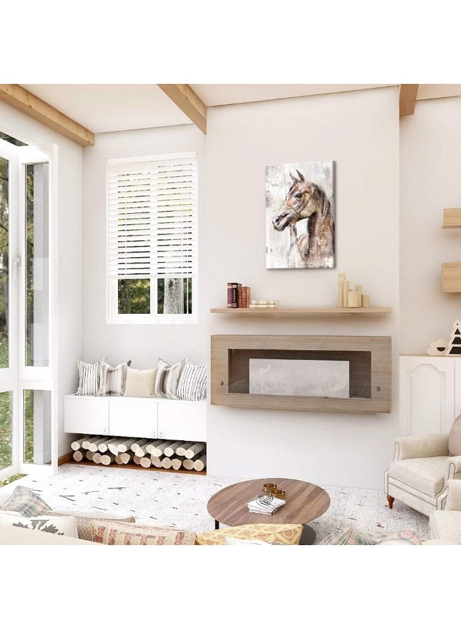 lamplig Horse Pictures Farmhouse Horses Canvas Wall Art Brown Stallion Prints Painting for Horse Lovers Framed Animal Artwork Home Decor for Bedroom Living Room Hallway office 16x24 inch Medium Size - Image 2