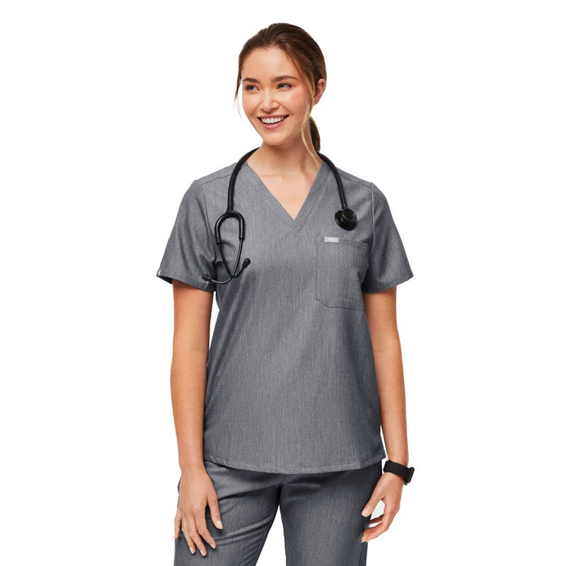 FIGS Catarina OnePocket Scrub Top for Women Graphite S
