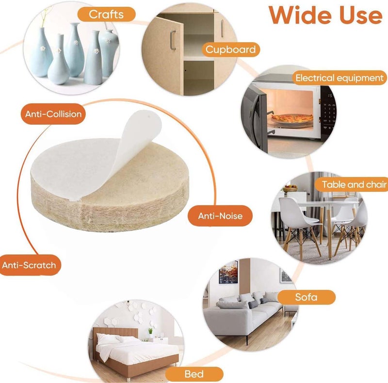DIY Crafts 48 Pcs, 40mm, Felt Pads, Self-Adhesive Furniture Pads for Hardwood Floors for Furniture Feet Wood Floors Best Furniture Pads Floors Protect Your Hard Floors! (Beige) (48, 40mm) - Image 3