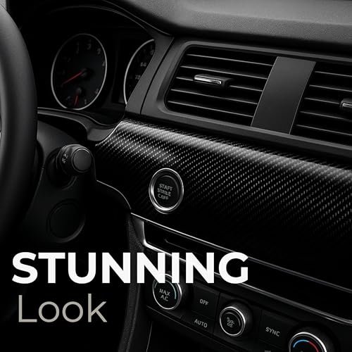 RockRose 7D Super Glossy Black Carbon Fiber Vinyl Wrap - Anti-Wrinkle, Air Release Automotive Wrap - DIY Decals Self Adhesive Car Vinyl Sticker for Interior/Exterior - Size 1FT x 10FT - Image 5