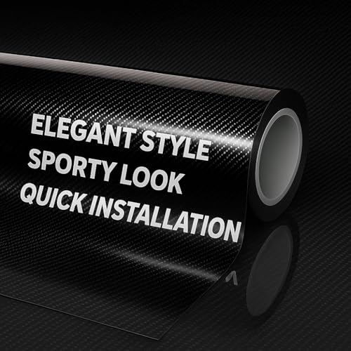 RockRose 7D Super Glossy Black Carbon Fiber Vinyl Wrap - Anti-Wrinkle, Air Release Automotive Wrap - DIY Decals Self Adhesive Car Vinyl Sticker for Interior/Exterior - Size 1FT x 10FT - Image 4