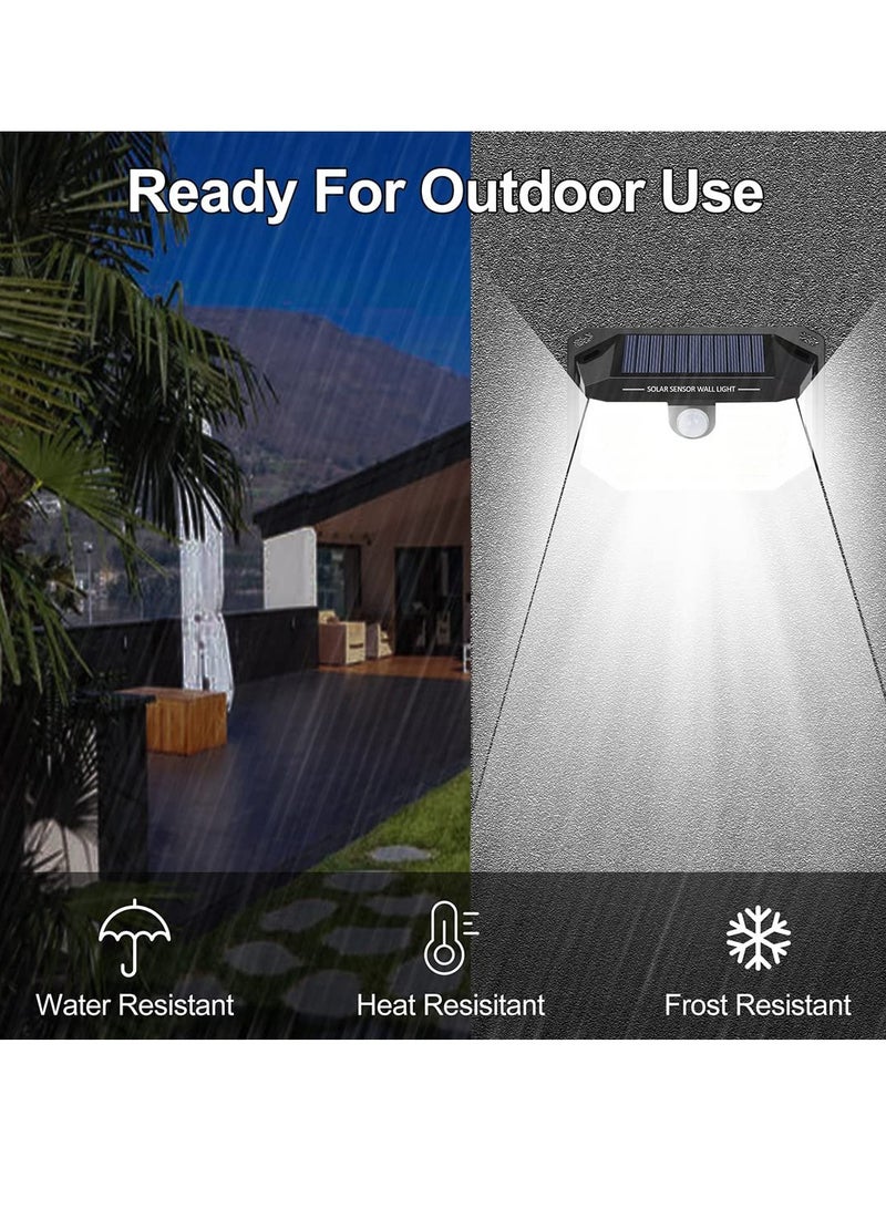 Gerenic 4 Packs Solar Outdoor Lights, Motion Sensor Security Light, 178 LEDs Wall Lights with 3 Lighting Modes & 270° Lighting Visor, for Garden, Patio, Yard and more  - Image 3