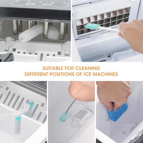 AIEVE Ice Machine Cleaner Brush Sets, 10 Pcs Ice Maker Cleaner Tools Kits with Crevice Cleaning Brush and Scrub Sponge - Image 3