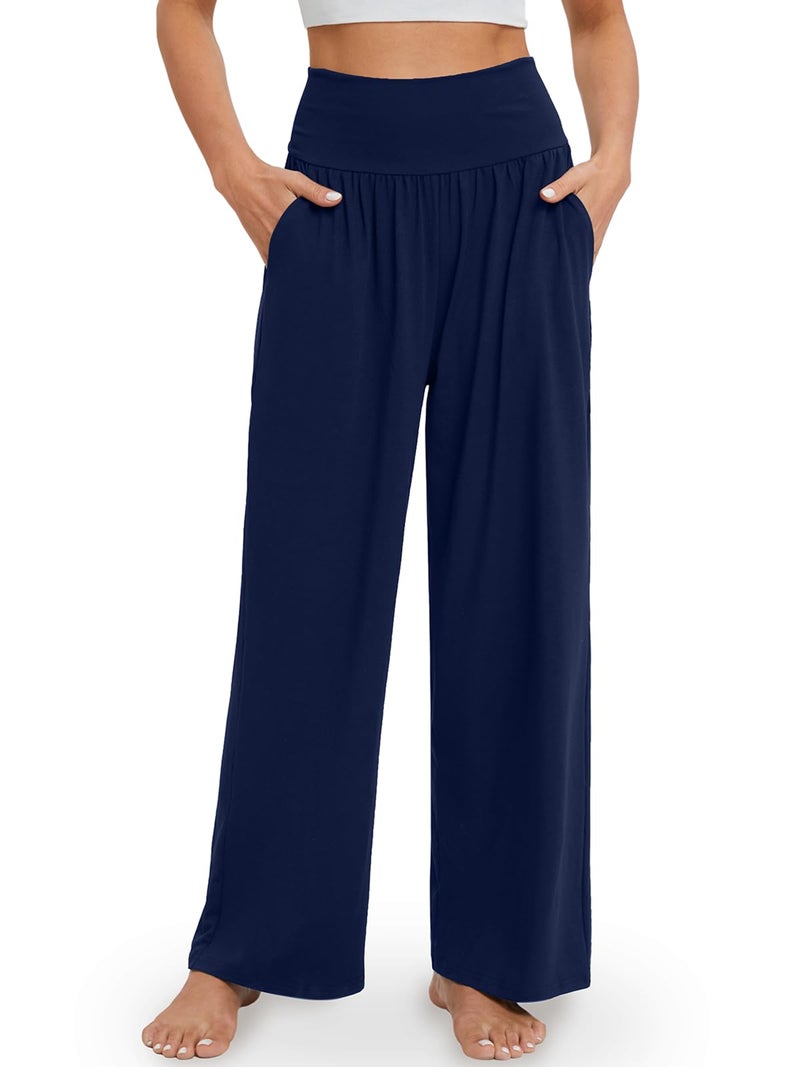 Gracyoga Wide Leg Yoga Pants for Women Casual Loose Cozy Sweatpants High Waisted Lounge Pajama Flowy Pants With Pockets - Image 2