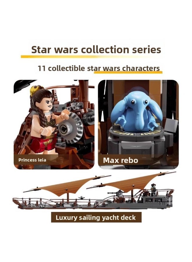 Building Blocks - Standard Building Blocks - Millennium Falcon Model, Space Empire Spaceship, Compatible with Mainstream Brands, High-Difficulty Assembly, Collectible Gift - Image 4