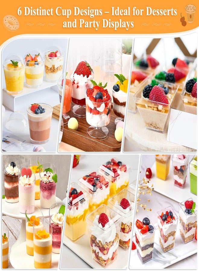 Tetutor 425 Pack Plastic Dessert Cups with Lids and Spoons, 3 oz and 5 oz Mini Dessert Cups with Spoons, Clear Yogurt Cups with Lids, Small Appetizer Cups for Fruit Party Pudding Shooter - Image 5