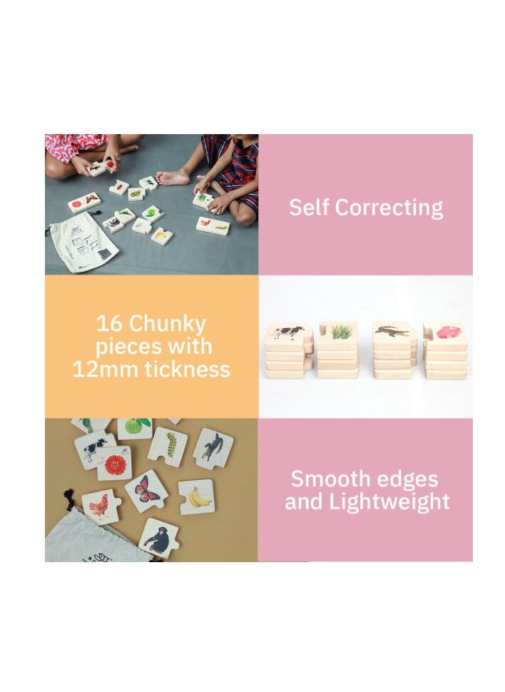 Ariro CHUNKY PUZZLE – Feed The Animals Puzzle Wooden Brain Teaser And Educational Toy For Visual And Mental Discrimination Of Toddlers And Kids, Children's Early Learning & Educational Toys (16 Chunks)  - Image 4