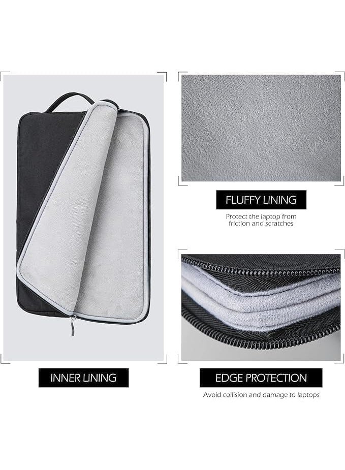 14-Inch Laptop Sleeve for MacBook Air/Pro, Waterproof Shock Resistant Case with Accessory Pocket, Black - Image 3