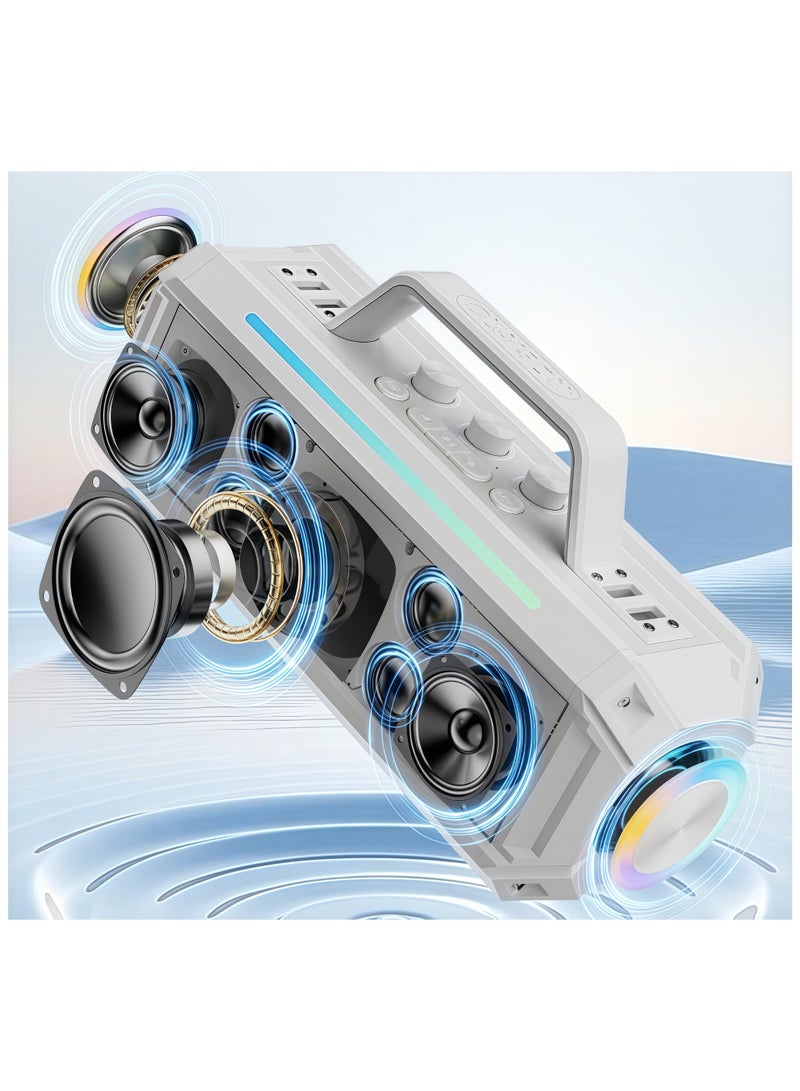 Claison Karaoke Machine for Adults and Kids,Portable Bluetooth Speaker with 2 UHF Wireless Microphones Karaoke Speaker pa System for Home Parties,Wedding - Image 4