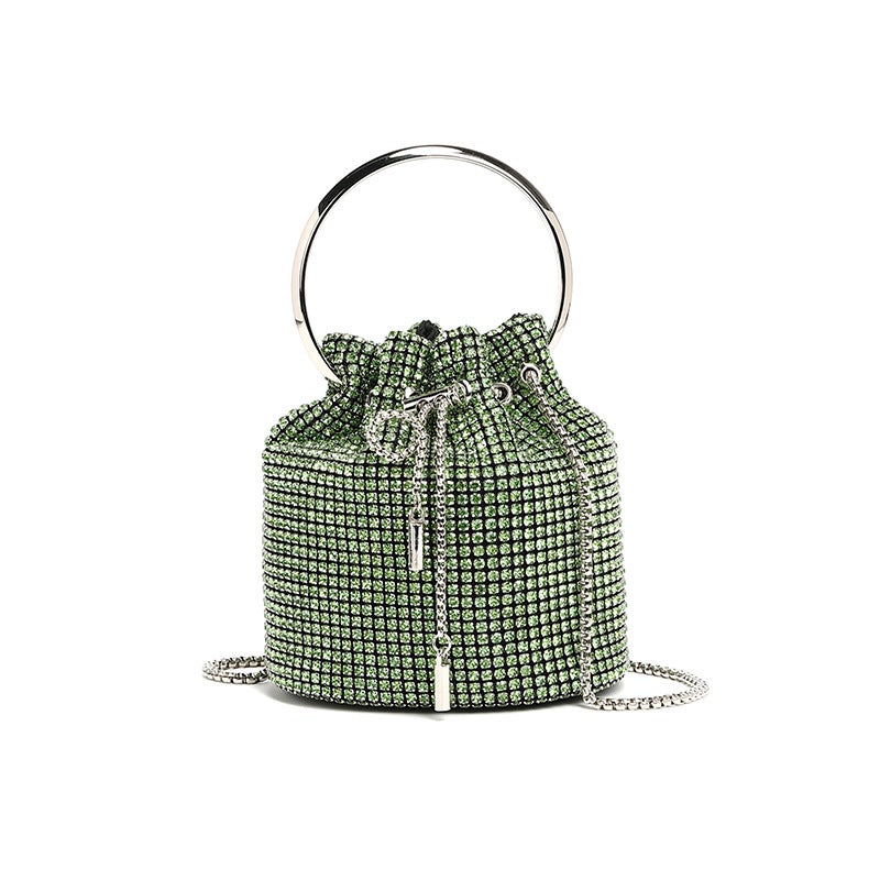 Selling Evening Bag With Rhinestones, 2026 Spring New Fashion Chain Diamond-Encrusted Shoulder Crossbody Bucket Bag - Image 1