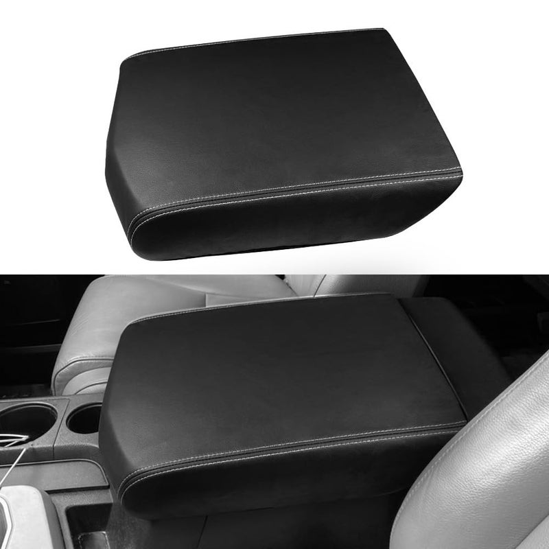 DEYTOP Center Console Cover for Toyota Tundra 20072013 Accessories Car Armrest Cover for Toyota Sequoia 20082022 Accessories AntiScratch Armrest Protector Black with White Stitches 20072013 - Image 2
