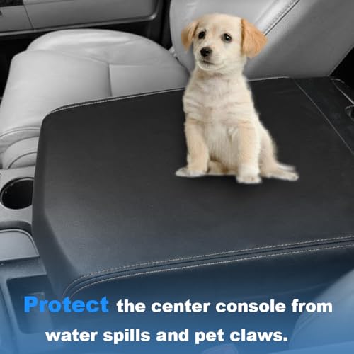 DEYTOP Center Console Cover for Toyota Tundra 20072013 Accessories Car Armrest Cover for Toyota Sequoia 20082022 Accessories AntiScratch Armrest Protector Black with White Stitches 20072013 - Image 3