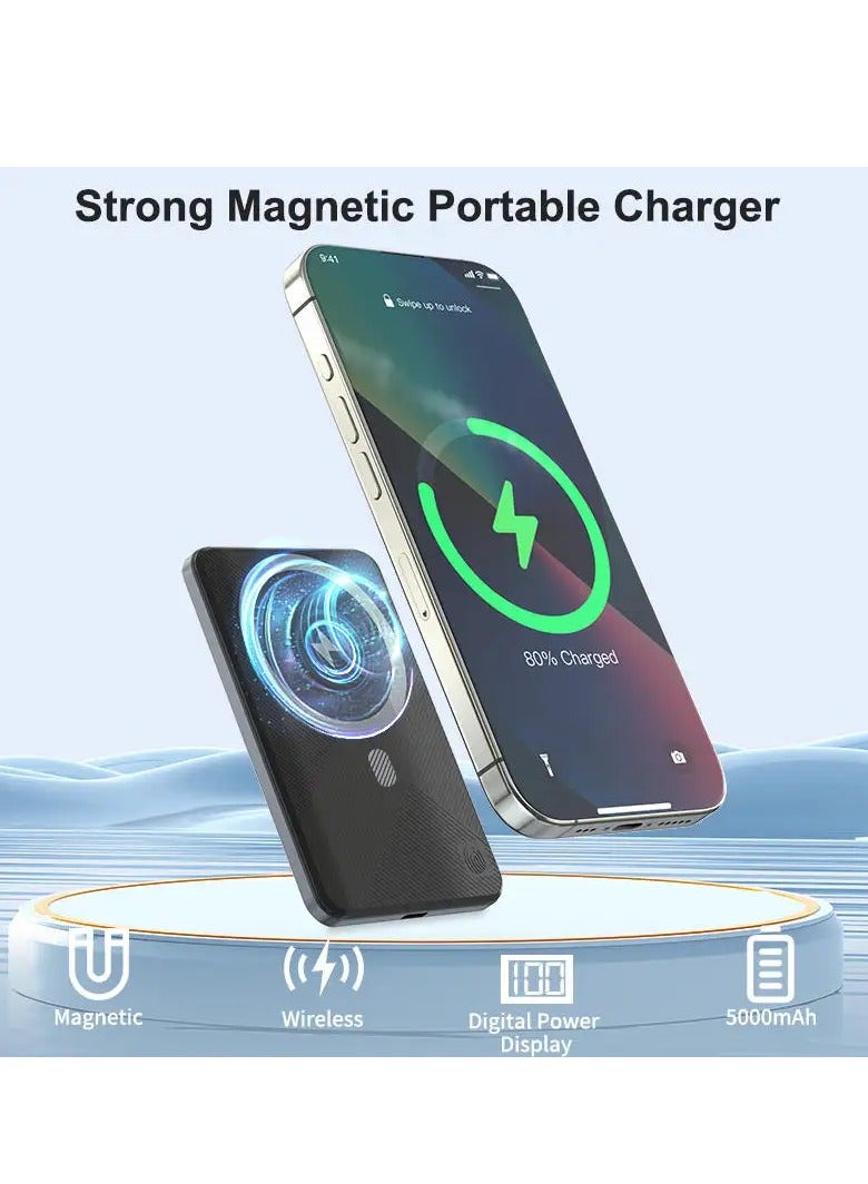 Denx DENX DX425 10000mAh Wireless Power Bank | Fast Chargingompact & Lightweight | 38.5Wh | Magnetic Compatible  - Image 2