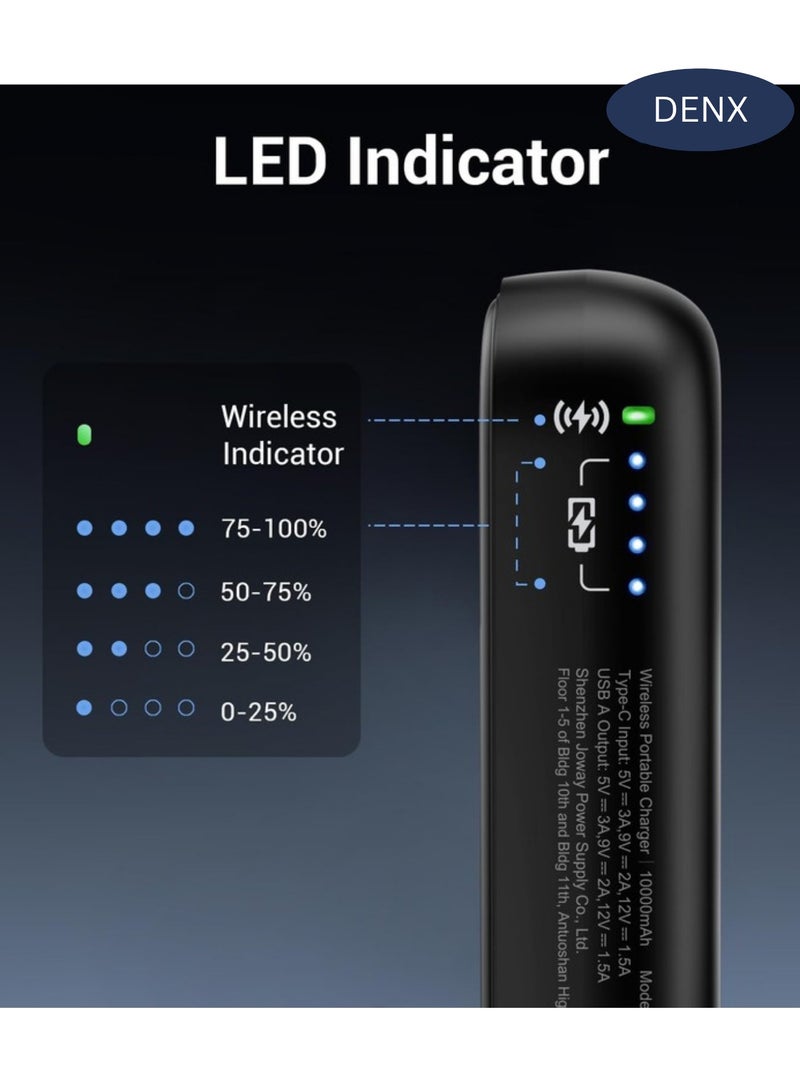 Denx DENX DX425 10000mAh Wireless Power Bank | Fast Chargingompact & Lightweight | 38.5Wh | Magnetic Compatible  - Image 5