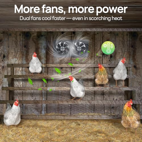 DC HOUSE 20W Solar Fan Powered Exhaust Fan for Chicken Coops, Greenhouses, Sheds, Pet Houses, and Windows - Waterproof and Plug Play Easy Connector Max Applicable Space 880ft3 (25 m3) - Image 3