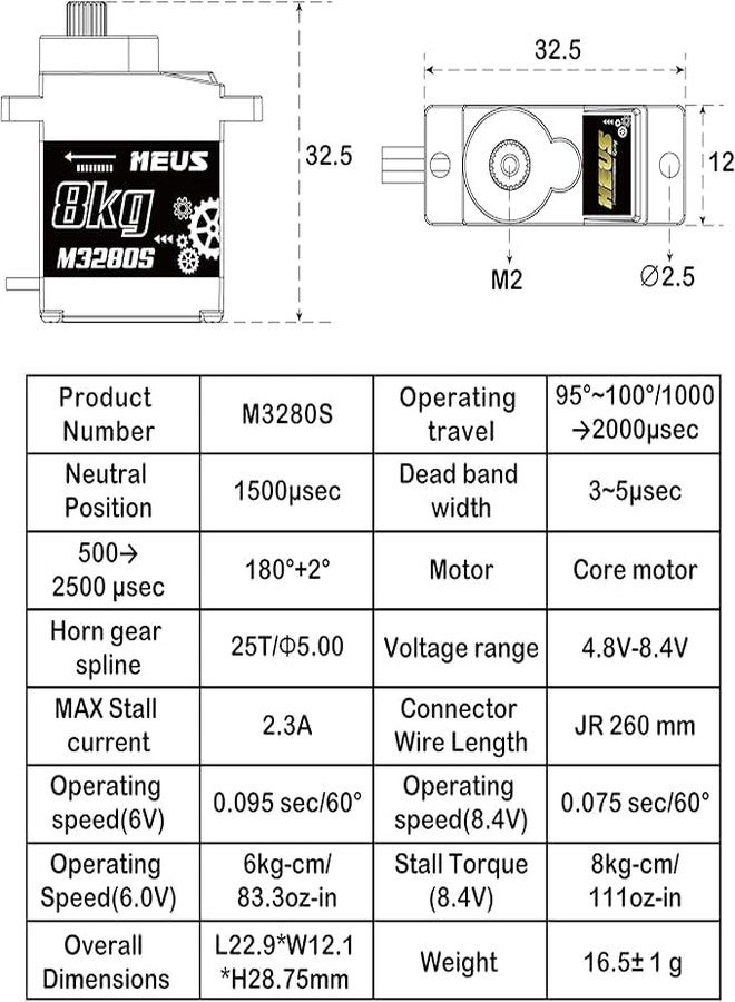 MEUS RACING سيرفو توجيه MEUS Racing Cored TRX4M مع حامل سيرفو أفقي وذراع سيرفو لقطع غيار ترقية سيارة الزحف TRX4M 1/18 RC، غير مناسب للإطار الأصلي (M3280S). - Image 4